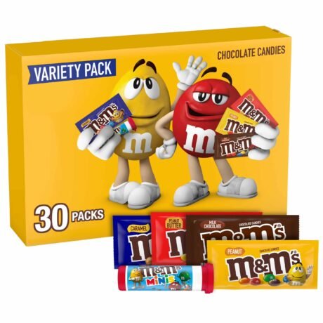 M&M-s Milk Chocolate Candy Variety Box - 30 Ct Assorted Bulk Candy Box