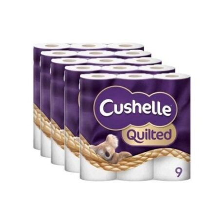 【2024 Limited Time Deals + Free Shipping】Cushelle 9 Count 45 Rolls Quilted Toilet Roll Tissue Paper - toilet paper